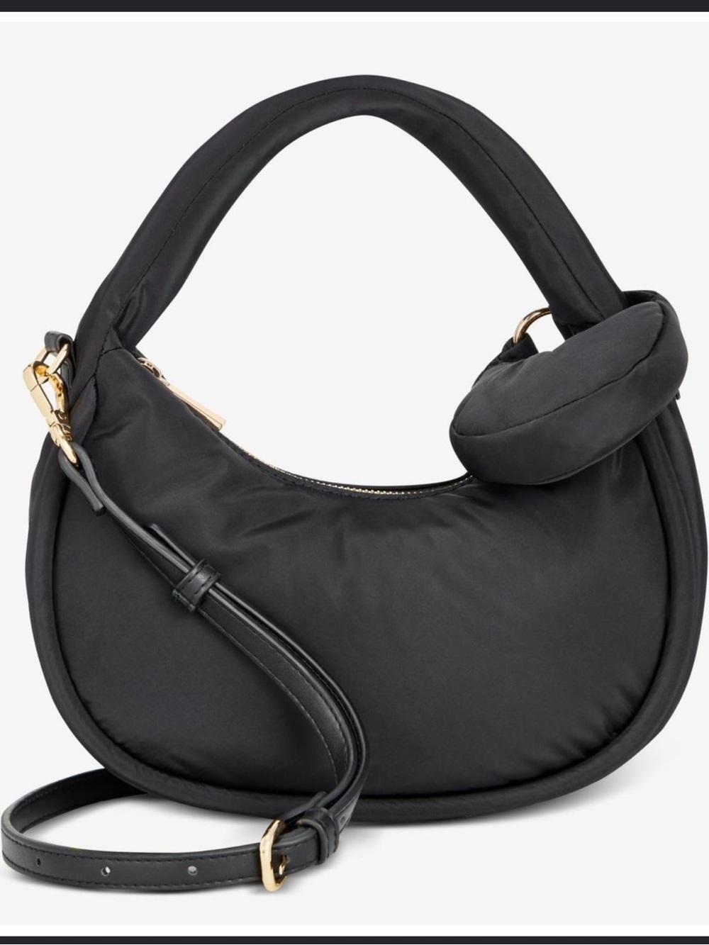 ON 34TH Black Harlowwe Small Pebbled Hobo Bag NWT